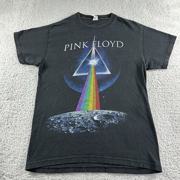 VIntage Y2K Pink Floyd Shirt Mens Medium Dark Side of the‎ Moon Rainbow Distress - Picture 1 of 9